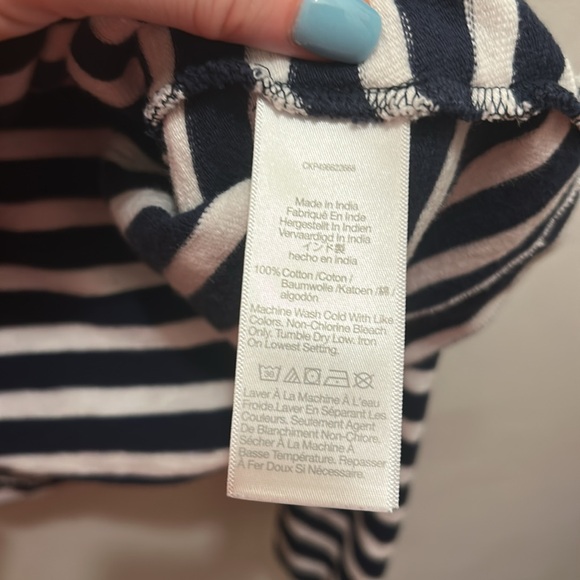 Madewell Easy Crewneck Long-Sleeve Tee in Navy Striped XS - Picture 4 of 7